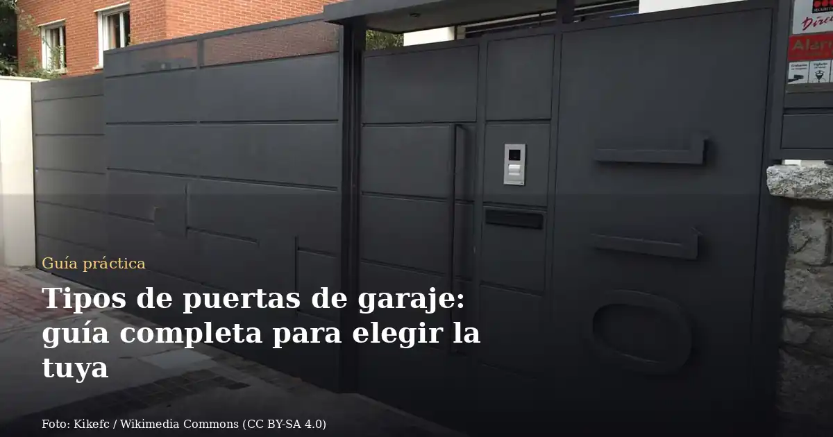Tipos de puertas de garaje: guía completa para elegir la tuya